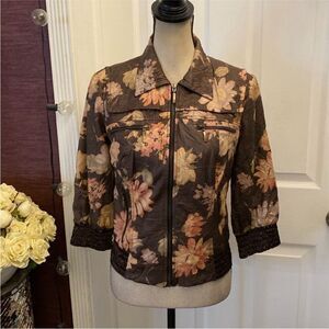 Nerissimo Floral Brown Women's Jacket, XS